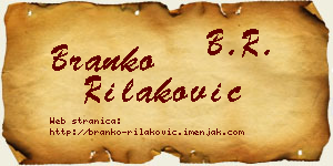 Branko Rilaković vizit kartica